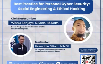 Webinar Alert: “Best Practice for Personal Cyber Security: Social Engineering & Ethical Hacking”